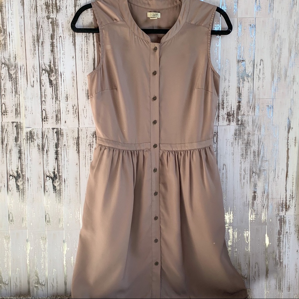J. Crew Factory Taupe Button Down Dress